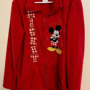 Disney Red Fleece Mickey Mouse full-zip Jacket, Women’s L